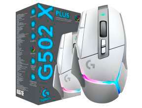 Mouse Inalambrico Logitech G502 X Plus Gaming (910-006169) Hasta 25.600 Dpi, 13 Botones Programables, Receptor Usb, Rgb, Blanco