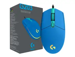 Mouse Logitech G203 Lightsync Gaming (910-005792) Hasta 8000 Dpi, 6 Botones Programables, Rgb, Azul