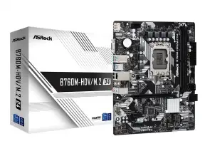 Placa Madre Asrock B760m-hdv-m.2 D4 (90-mxbl40-a0uayz) Socket Lga 1700, Ram Ddr4 Buss 5333oc Mhz, 14va, 13va, 12va Gen, Rgb