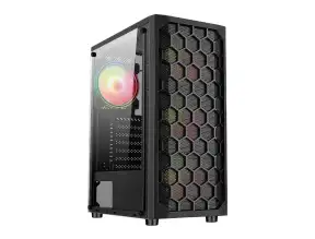 Case Gambyte Scale S/fuente (cs-sca4rbwkg-lg) Panel De Vidrio, 4 Ventiladores, Led Rgb, Negro