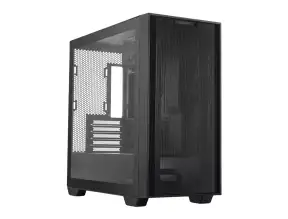 Case Asus A21 Con Malla S/fuente (90-c-asus-a21_bk) Panel De Vidrio,  Negro, Micro Atx