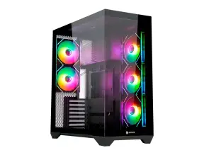 Case Antryx Fx970 Pro Black Gaming S/fuente (ac-fx970k) 2 Panel De Vidrio, 5 Ventiladores Argb