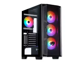 Case Antryx Gaming Rx-270 S/fuente (ac-rx270kfr) Vidrio Templado, 4 Ventiladores, Led Frgb, Negro