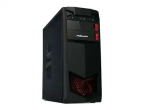 Case Halion Storm Fuente 350w (7223 Red) 2 Ventiladores, Led Rojo, Negro