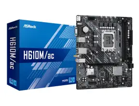 Placa Madre Asrock H610m/ac (h610m/ac Wifi) Socket Lga 1700, Ram Dddr4 Buss 3200mhz, 14va, 13va, 12va Gen, Wifi