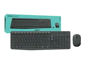 Combo 2 En Uno Logitech Inalambrico Mk235 (920-007901) Teclado, Mouse, 1000 Dpi, Negro