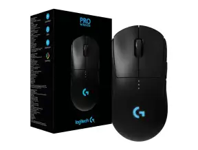 Mouse Logitech G Pro Wireless Gaming (910-005270) Hasta 25.600 Dpi, 7 Botones, Receptor Usb, Rgb, Negro