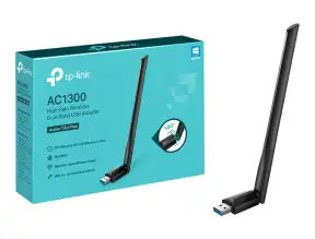 Adaptador Tp-link Archer T3u Plus 1 Antena Con Puerto Usb De 3.0, Frecuencia 2.4ghz-5ghz, Dimension 4x1,92x1 Cm, Color Negro (tl-archer-t3u-plus)