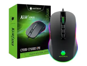 Mouse Antryx Kurtama Gaming (agm-6200k) Hasta 12.400dpi, 9 Botones, Rgb, Negro