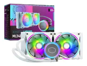 Sistema De Enfriamiento Liquido Cooler Master Masterliquid Ml240 Illusion White Edition (mlx-d24m-a18pw-r1) 2 Ventiladores, 240mm, Led Argb