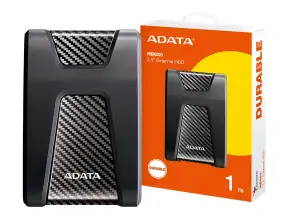 Disco Duro Externo Adata 1tb Hd650 Anti Golpe (ahd650-1tu31-cbk) Unidad De Almacenamiento Portable, Negro