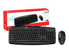 Combo 2 En Uno Genius Km-200 (31330003401) Teclado, Mouse, 800 Dpi, Negro