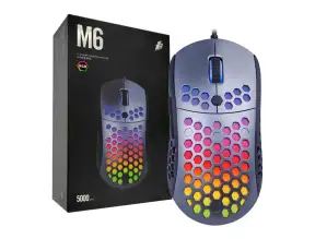 Mouse 1stplayer M6 Gaming (m6-1st Player) Hasta 10.000 Dpi, 6 Botones, Rgb, Gris