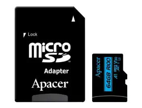 Memoria Micro Sd Apacer 64gb Uhs-i V30 (ap64gmcsx10u7-r) C/card Adaptador, Tarjeta Sd