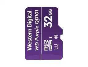 Memoria Micro Sd Western Digital 32gb Purple Qd101 (wdd032g1p0c) Para Camara De Videovigilancia