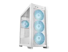 Case Asus Tuf Gaming Gt302 Argb Wht S/fuente (tuf Gt302 Argb Wht) Panel De Vidrio, 4 Ventiladores, Argb, Blanco