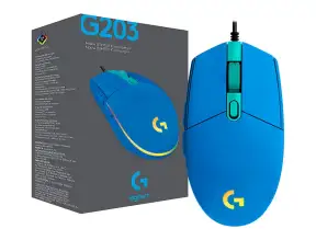 Mouse Logitech G203 Lightsync Gaming (910-005792) Hasta 8000 Dpi, 6 Botones Programables, Rgb, Azul