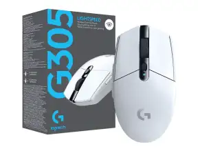 Mouse Inalambrico Logitech G305 Ligthspeed Gaming (910-005289) Hasta 12.000 Dpi, 6 Botones, Receptor Usb, Blanco