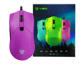 Mouse Vsg Aurora Purpura Gaming (vg-m430-pau) Hasta 7200 Dpi, 6 Botones, Rgb, Purpura