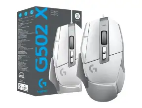 Mouse Logitech G502 X Gaming (910-006144) Hasta 25.600 Dpi, 13 Botones Programables, Blanco