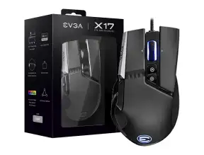 Mouse Evga X17 Gaming (903-w1-17bk-kr) Hasta 16.000 Dpi, 10 Botones, Rgb, Negro