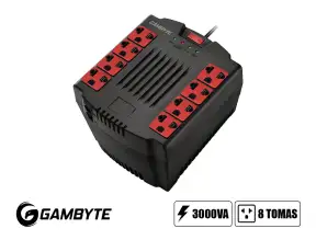 Estabilizador Gambyte  3000va 8 Tomas 2 Conector Rj (ez-gpow30va-id)