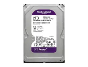 Disco Duro Western Digital 2tb (wd23purz) Cache 64mb, 5400 Rpm, 3.5", Sata 6, Para Video Vigilancia, Purpura