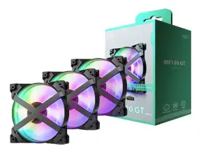 Cooler Para Case Deepcool Mf120 Gt (dp-gs-f12-ar-mf120gt-3p) Pack 3 En 1, 120mm, Led Argb