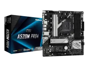 Placa Madre Asrock A520m-pro4 (90-mxbdu-a0uayz) Socket Am4, Ram Ddr4 Buss 4733+oc Mhz