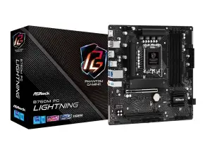 Placa Madre Asrock B760m Pg Lightning (90-mxbm20-a0uayz) Socket Lga 1700, Ram Ddr5 Buss 7200(oc) Mhz, 14va, 13va, 12va Gen