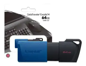 Memoria Usb Kingston 64gb Datatraveler Exodia (dtxm/64gb) Usb 3.2, Dispositivo De Almacenamiento, Negro Y Azul