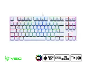 Teclado Gamer Vsg Alnitak (vg-km982-wht-blu) Mecanico, Switch Blue, Led Rgb, Blanco