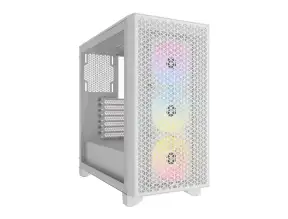 Case Corsair 3000d Rgb Airflow S/fuente (cc-9011256-ww) Panel De Vidrio, 3 Ventiladores, Led Rgb, Blanco