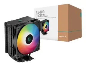 Cooler Para Procesador Deepcool Ag400 Digital Bk Argb (r-ag400-bkadmn-g-1) 1 Ventilador, 120mm, Led Argb