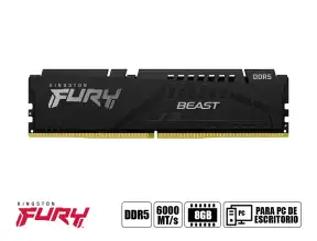 Memoria Ram Kingston Fury Ddr5 8gb Beast (kf560c40bb-8) 6000 Mt/s, Negro