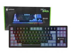 Teclado Gamer Antryx Tkl Mk-840l (amk-cs840lkgre-sp) Mecanico, Switch Red, Led Rgb, Negro Y Gris