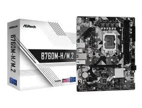 Placa Madre Asrock B760m-h/m.2 (90-mxbm40-a0uayz) Socket Lga 1700, Ram Ddr5 Buss 7200oc Mhz, 14va, 13va, 12va Gen