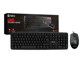 Combo 2 En Uno Teros  Teclado Estandar, Mouse 2 Botones Sensor Hasta Interfaz Usb, Color Negro (te-4062n)