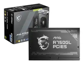 Fuente De Poder Msi 750w Mag A750gl (mag A750gl Pcie5) Atx | Gold 80 Plus | Pcie5 | Modular | Negro