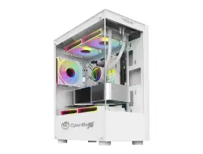 Case Cybertel Poseidon Cbx C5000w S/fuente (cbx-c5000w) Paneles De Vidrio, 3 Ventiladores, Led Rgb, Blanco