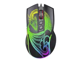 Mouse Micronics Dragon (mic Gm805) Hasta 12800 Dpi, 7 Botones, Rgb, Negro