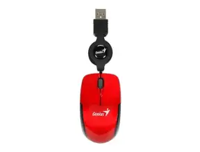 Mouse Mini Genius Micro Traveler V2 (31010125103) Hasta 1000 Dpi, 3 Botones, Retractil, Ruby