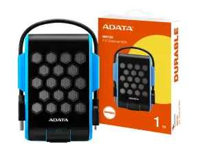 Disco Duro Externo Adata 1tb Hd720 Anti Golpe (ahd720-1tu31-cbl) Unidad De Almacenamiento Portable, Negro C/ Azul