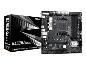 Placa Madre Asrock B450m/ac R.2.0 (90-mxbef0-a0uayz) Socket Am4, Ram Ddr4 Buss 3200 Mhz, Wifi