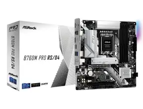 Placa Madre Asrock B760m Pro Rs/d4 (90-mxbkl0-a0uayz) Socket Lga 1700, Ram Ddr4 Buss 5333oc Mhz, 14va, 13va, 12va Gen, Rgb