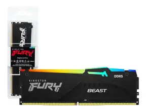 Memoria Ram Kingston Fury Ddr5 16gb Beast (kf552c40bba-16) 5200 Mt/s, Negro, Rgb