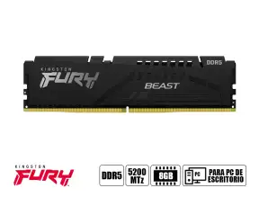 Memoria Ram Kingston Fury Ddr5 8gb Beast (kf552c40bb-8) 5200 Mt/s, Negro