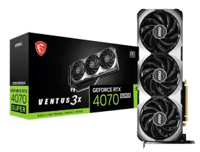 Tarjeta De Video Msi Rtx 4070 Super Ventus 3x Oc 12gb Gddr6x (912-v513-643) Geforce Nvidia 192 Bits, 3 Ventiladores 