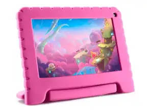 Tablet Kid Pad (nb607) 7" | Rosado | Ram 2gb | 32gb Rom | Camara Frontal 2.0mp | Android 11 | Incluye Case De Silicona, Control Parental Y Juegos