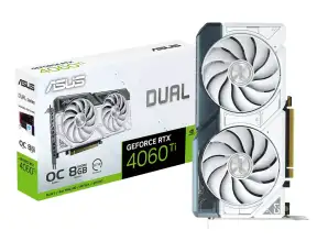 Tarjeta De Video Asus Rtx 4060 Ti Dual Oc 8gb Gddr6 (dual-rtx4060ti-8g-white) Geforce Nvidia 128 Bits, 2 Ventiladores, Blanco